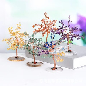 <b>Crystal</b> <b>Tree</b> Ornament Handmade <b>Crystal</b> Decor Home Office Desk Decoration Height 15cm - Product Image 2