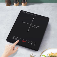 Table de cuisson à induction électrique portable CE, 2200W, avec panneau en cristal poli, brûleur unique, pour bureau, OEM