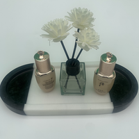Nodic Style pierre naturelle marbre chocolat plateau de service luxe bijoux plateau de rangement décor à la maison mariage décoration plats assiettes