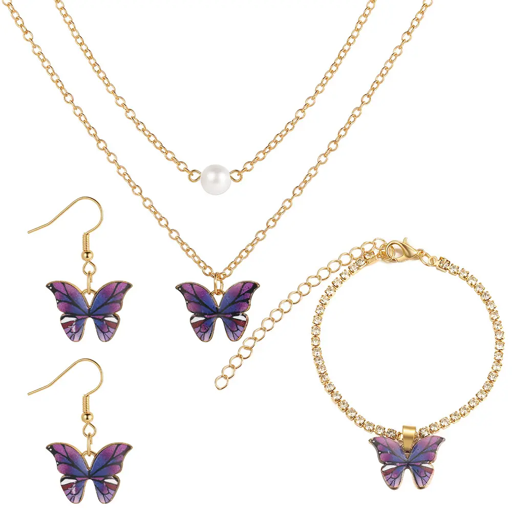 Модное ожерелье с подвеской-бабочкой оптом N230290