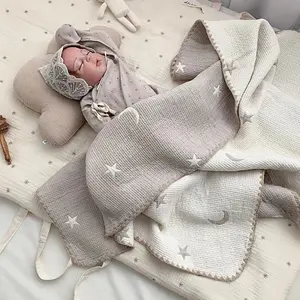 INS 100% Cotton Skin-Friendly Soft Cartoon Children's Blanket Baby Muslin Swaddle Blankets Wrap Baby Comforter Blanket