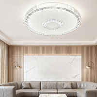 Plafonnier LED intelligent IP20 blanc contemporain, à commande par télécommande/application, dimmable, éco-responsable, angle de faisceau 120°