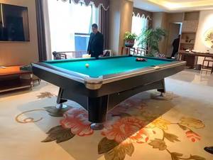 Table de billard professionnelle de 9 pieds, cadre en bois massif, coussin en <span class=keywords><strong>caoutchouc</strong></span>, <span class=keywords><strong>dalle</strong></span> en pierre naturelle gris ardoise, comprend un bâton de billard - Product Image 3