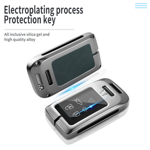 Fashion Leather Keychains <strong>Accessories</strong> Zinc Alloy Car Key Cover Hot Selling Smart Key <strong>case</strong> for <strong>Volvo</strong> XC40 XC60 S90 XC90 - Product Image 5