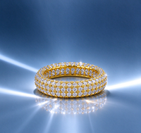Bague Hip-hop Micro-Pavée en Zircon Cubique, Cuivre Électroplaqué, Style Européen et Américain, Bague Minimaliste Personnalisée Transfrontalière