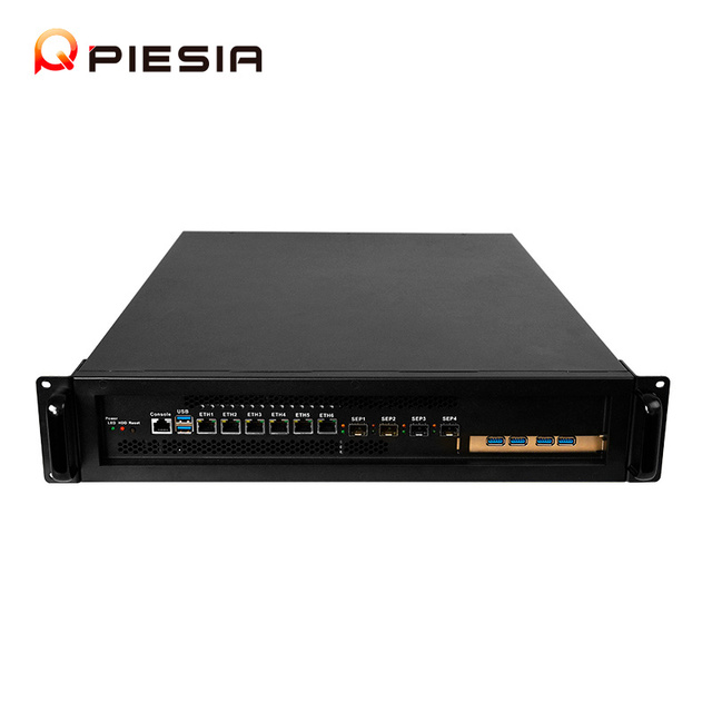 2U Server Rack Mount Case 6 Lan 4 SFP+ 10G 2*PSU 12th LGA 1700 H610 H670 Q670 Pfsense Firewall Mini PC 2U Rackmount Chassis