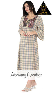Maillard durable 100% coton tenue décontractée motifs floraux solides tuniques midi pour la saison d'automne Logo arrière tissé - Product Image 3