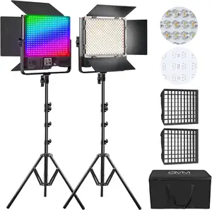 GVM LED Video Light con Softboxes RGB Bi-Color Luces de grabación de video de doble cara Kit de iluminación con control Bluetooth 2 paquetes