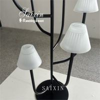 Nouveau support d'arbre noir pour table de mariage, décoration de mariage, centre de table candélabre avec abat-jour