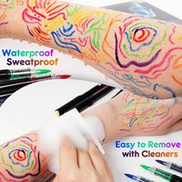 Peinture corporelle permanente Flysea 8 Glow Dark, peinture pour le visage UV néon, stylos de peinture pour le visage, marqueurs de tatouage, essentiels pour les festivals, Halloween