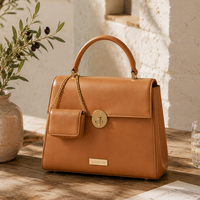 Sac à main pour femme GORFIA personnalisé en cuir PU avec logo, sac à bandoulière en cuir lisse pour le travail, les voyages et l'usage quotidien