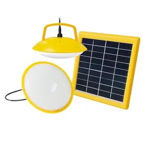 Solar Lampe System mit Wiederaufladbare Gebaut-in Batterie in 2 Led Notfall Lampen für Innen Beleuchtung und outdoor Camping laterne