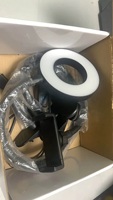 Support de téléphone portable de bureau à bras long réglable 2 en 1 avec anneau lumineux LED pour selfie, idéal pour YouTube, diffusion en direct et maquillage