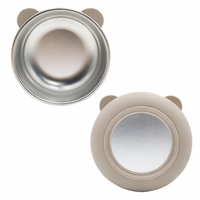 Nouveau produit : Assiette en acier inoxydable à forte succion sans BPA pour tout-petits, avec cuillère, logo personnalisé, ensemble de vaisselle en silicone pour bébé