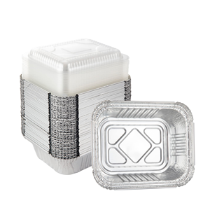 Factory Price Disposable Rectangular Aluminum <b>Foil</b> Food Grade <b>Containers</b> with Paper Lids PP Plastic Lid - Product Image 1