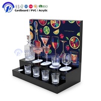 Support d'affichage en acrylique transparent sur 4 niveaux personnalisé avec éclairage LED, présentoir de comptoir en acrylique pour cosmétiques et électronique