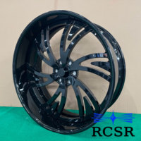 Jantes RCSR personnalisées à profil profond, multi-branches, 18-22 26 24 pouces, finition noir brillant pour voitures de luxe