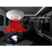 Détecteur de mouvement PIR filaire 12V alarme capteur infrarouge détection à 360 degrés relais d'installation monté sur plafond NO.NC