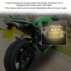 Soporte de matrícula eliminador de guardabarros trasero de motocicleta XXUN para <span class=keywords><strong>Kawasaki</strong></span> 2017 ZX10R <span class=keywords><strong>ZX</strong></span> <span class=keywords><strong>10R</strong></span> 2018 <span class=keywords><strong>2019</strong></span> 2020 - Product Image 5