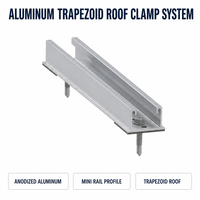 Supports de montage solaire pour toit en aluminium, pince trapézoïdale pour toit en tôle, kit de rail et de pince de fixation pour panneaux solaires
