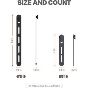 Cinghie per canne da pesca in Silicone resistente e leggero Premium pacchetto 30/50-cinture elastici riutilizzabili per porta asta - Product Image 3