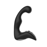 LOVE Fabrikpreis Herren-Gesundheitspflege Doppel-Schock-Vibrator Flüssiges Silikon 10 Frequenzen Teleskop-Rotation Schwarz Rückseitig
