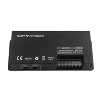 Decodificador RGBW DMX 512 de 4 canales para iluminación de escenario Controlador RJ45 con fuente de luz LED