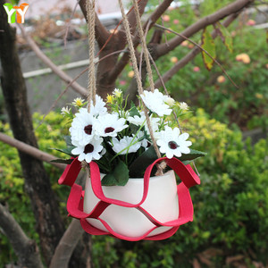 Plant pot containers, leather hanging baskets, homestay flower potted planters, <b>net</b> <b>bags</b>, home decoration, cross-border cotton - Product Image 1