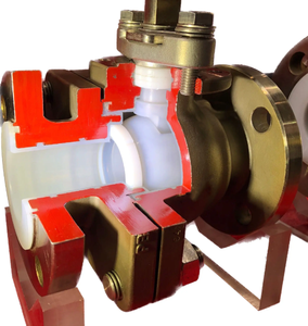 AISI 304/316 EN10213 PFA Lined Ball Valve ANSI150 B16.5 JIS B2220 10K PN16 ISO5211 Mounting Pad ANSI B16.5 Flanged Ball for OEM - Product Image 4