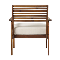 Fauteuil d'extérieur Furaka ACFUR0624 en bois d'acacia massif, style moderne et traditionnel, taille personnalisable, pour jardin, salle à manger, fête, café