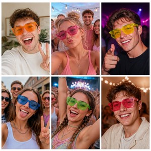 Lunettes de soleil mosaïques amusantes, lunettes à pixels pour selfies, pour femmes et hommes, lunettes de soleil originales, accessoires de fête - Product Image 6