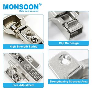 Hardware 3D 4D Atuo Bisagra oculta Empuje <span class=keywords><strong>para</strong></span> abrir 1/2 superposición completa <span class=keywords><strong>Cierre</strong></span> <span class=keywords><strong>suave</strong></span> Gabinete de Bisagra hidráulico 4D Bisagra ajustable - Product Image 3