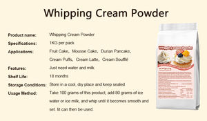 Poudre de crème fouettée à l'apparence blanche, riche en texture, parfumée et soyeuse, personnalisée en usine, avec certification Halal - Product Image 5