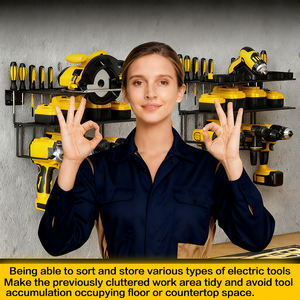 Organizador de Herramientas Eléctricas con 4 Ranuras para Taladros, Soporte de Pared para Garaje, Organización Flexible y Plegable de Metal y Hierro para Armario - Product Image 5