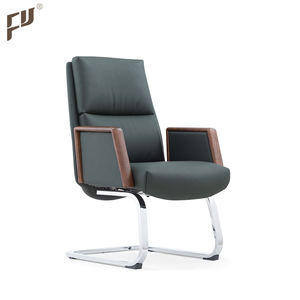 Trung Quốc Nhà sản xuất mới nhất phong cách Bắc Âu PU da đẹp Ghế văn phòng mà không có bánh xe gỗ - Product Image 4