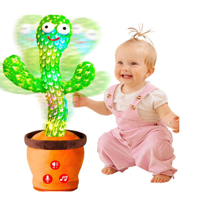 2025 Hot Selling Dancing and Talking Cactus Toy Ready to Ship Dancing Cactus Mimicking Toy Plush Ddp Green A-mazon Support