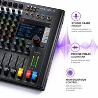 PADOCK Console de mixage numérique professionnelle 12 canaux - Nouvelle console à effets numériques 99 DSP avec -MMT-8T Fabriqué à Guangzhou