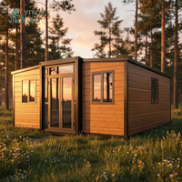 Maison conteneur pliable portable avec conception anti-poussière et ventilée, double aile extensible pour usage extérieur