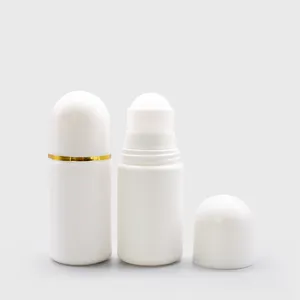 Hot sale 2oz roller ball deodorant perfume plastic bottle refillable essential oil sponge roll on applicator bottle