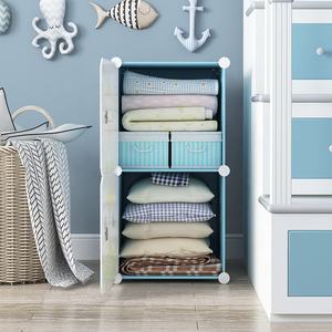 זול נייד ארון צעצועי בגדי תינוק אחסון ארון עם קריקטורה מדבקות ילדים ארון פלסטיק - Product Image 3