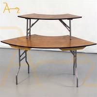 2023 dernière demi-lune style européen conception serpentine forme table de mariage tables à manger en bois pour événement de banquet