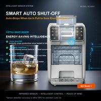 Machine à smoothies et glaçons professionnelle 2-en-1 SC-6201 Shinechef, portable, entièrement automatique, silencieuse, pour cocktails d'hôtel