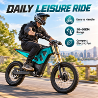 Moto électrique tout-terrain à pneus larges 48V 22.5AH à double suspension, 55 km/h, pour adultes, disponible depuis l'entrepôt d'outre-mer