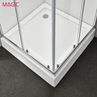 Salle de bain minimaliste au design européen avec porte coulissante en aluminium, séparation sec/humide, cloison en verre enduit, garantie 3 ans