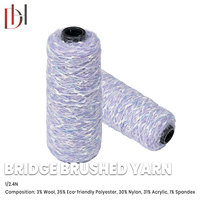 1/2.4N Bridge Brushed Yarn 3% Wool Blended Eco Polyester Speckled Fluffy Fancy Yarn