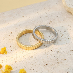 European Style <b>Titanium</b> Steel Gear <b>Ring</b> For Women Geometric Design Plain <b>Ring</b> Gift Jewelry - Product Image 4