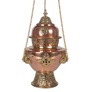 เตาเผาเครื่องหอมแบบแขวนทิเบต ทำด้วยมือในเนปาล - เตาเผาเครื่องหอมสำหรับสวดมนต์ทำจากโลหะ - Product Image 2