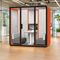 Cabine de bureau insonorisée mobile, cabine de réunion en verre à réduction de bruit pour réception d'entreprise, salle d'appels et de négociation
