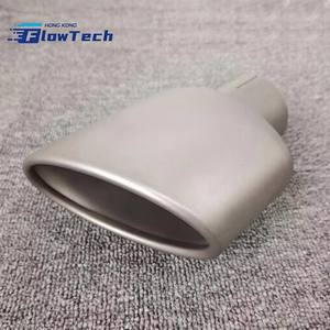 ปลายท่อไอเสีย FlowTech รูปวงรี ขนาด 140x90 มม. ทำจากสแตนเลสสตีล สีเงิน สำหรับตกแต่งรถยนต์ - Product Image 5