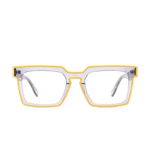 MOSI New Splicing Acetate Glasses Frame Anti Blue Light Flat Glasses Personalized and Versatile Natural Material Styles